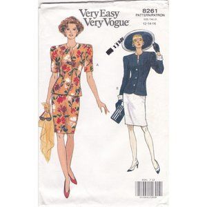 Vintage Sewing PATTERN Very Easy Very Vogue 8261, Misses 1992 Petite Jacket